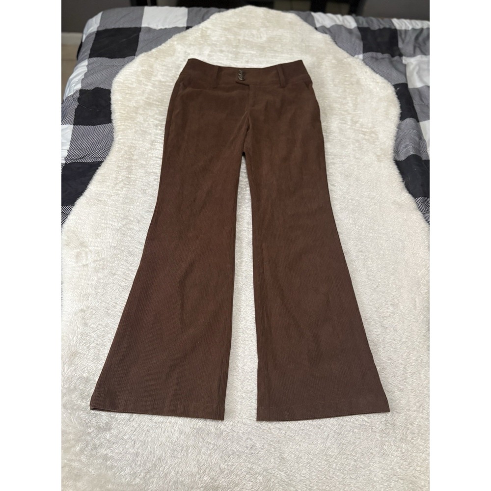 New‎ Cider High Waist Brown Corduroy Womens Pants Size Small Flared Western